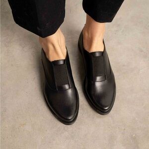 Elegant Black Leather Slip-On Shoes